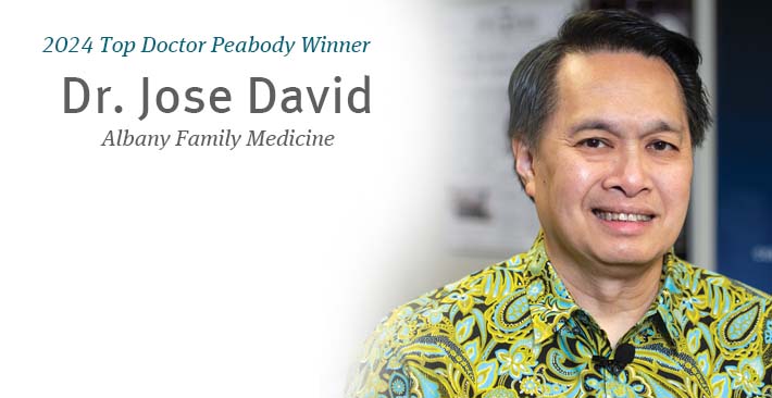 2024 Top Doctor Peabody winner - Dr. Jose David - Albany Family Medicine