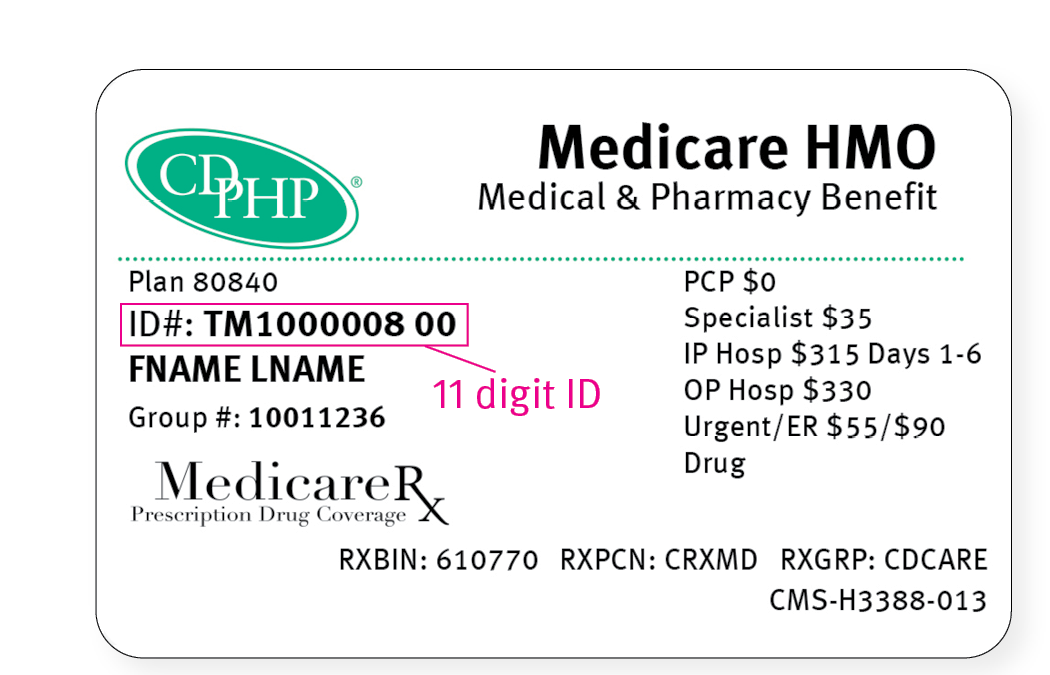 Medicare ID card front